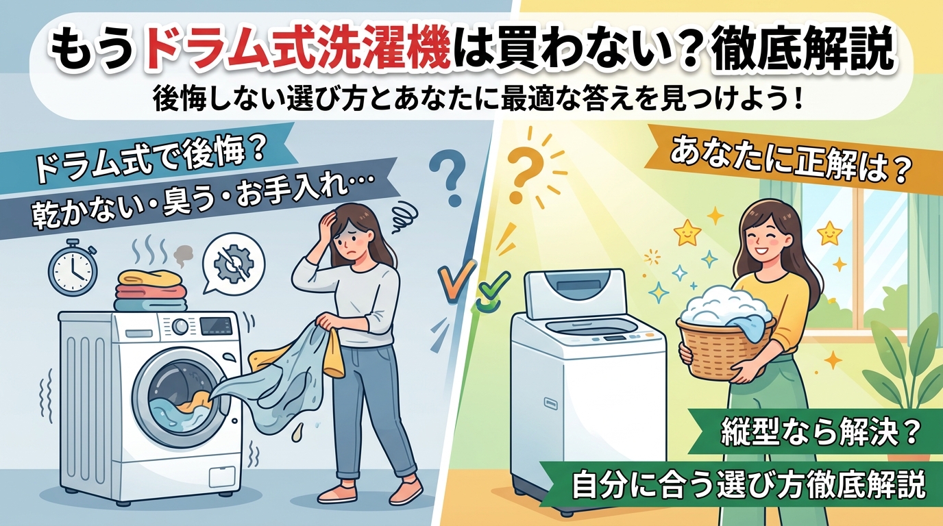 ドラム式洗濯機は二度と買わない？後悔する理由と「あなたにとっての正解」を徹底解説